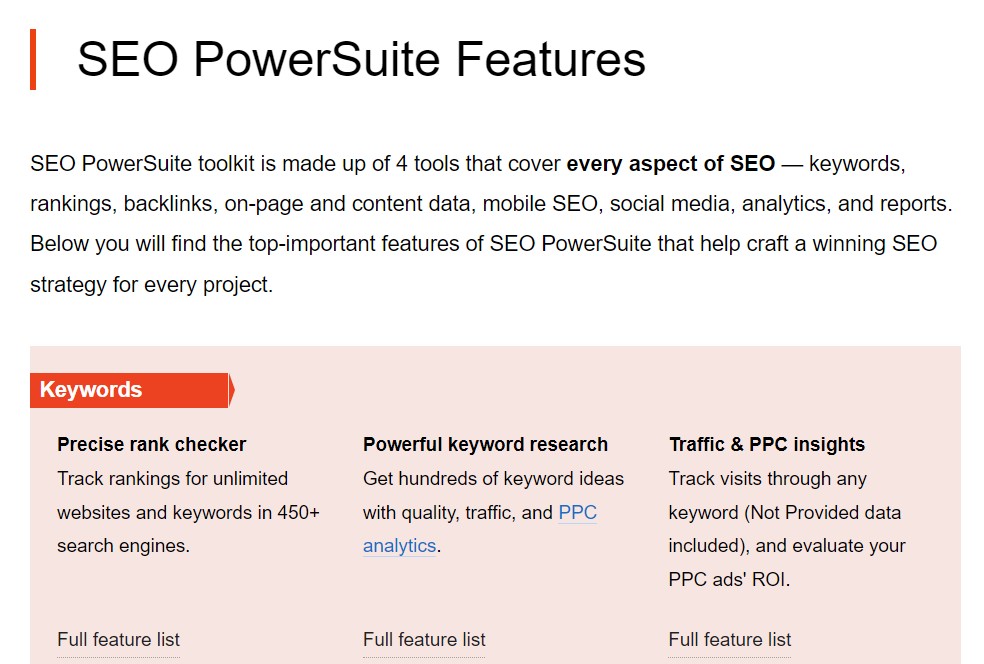 Overlooked SEO Toolkit - SEO PowerSuite features